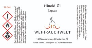 Hinoki Öl aus Japan Aetherisches Oel Label