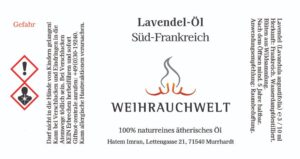 Lavendel aus Frankreich Aetherisches Oel Label