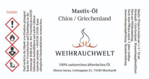 Mastix Öl Chios Griechenland Label