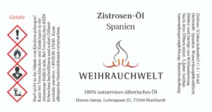 Zistrosen aus Spanien Aetherisches Oel Label